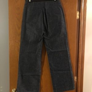 High waisted denim Chanel pants.